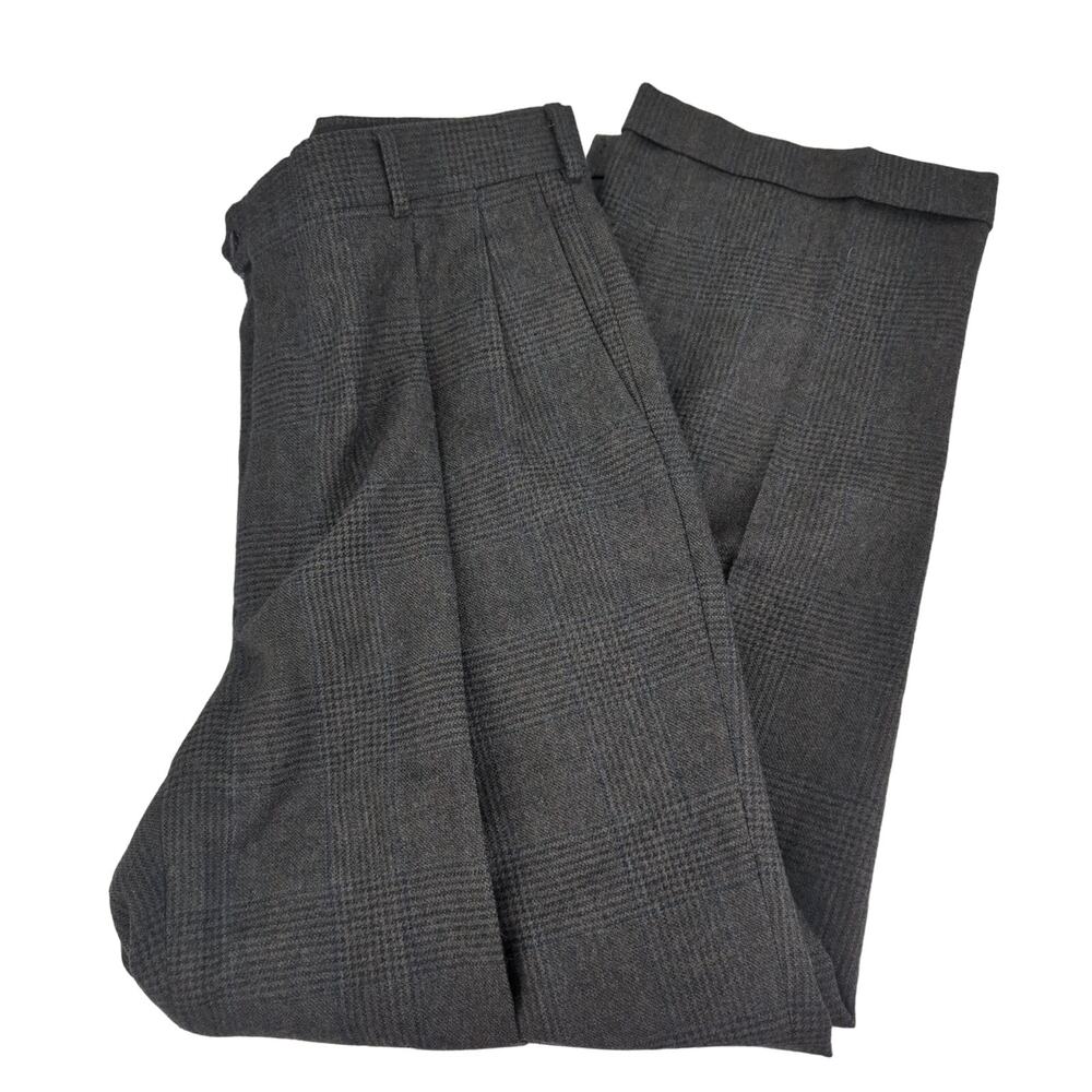 EUC Landon's Pleated Gray Wool Dress Pants Mens 35.5 x 28.5 Pockets Dry Clean - Picture 2 of 11